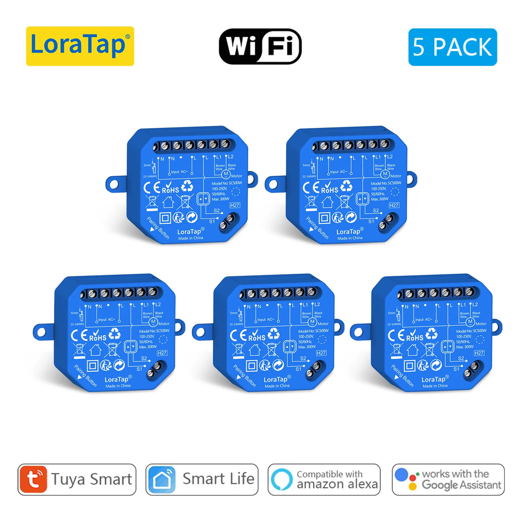 Wireless Roller Shutter Blinds Switch for Tubular Motors Percentage Progress Tuya Smart Life App Remote Control Google Assistant