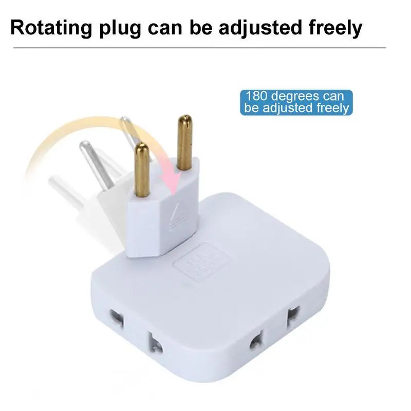 3 Way Multiple Outlet Splitter Extender 180 degree splitter adapter Flat swivel tee for a lightweight outlet Space Saving