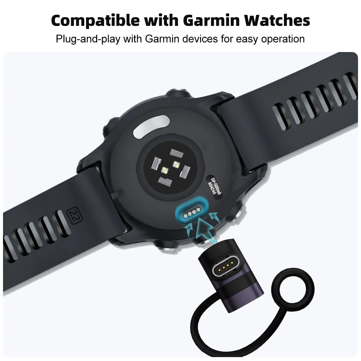 Type C Charging Cable Adapter Portable Connector For Garmin Fenix 7 7S 7X 6 6S 6X 5 5S 5X Venu 2 2S Smart Watch Charge Converter