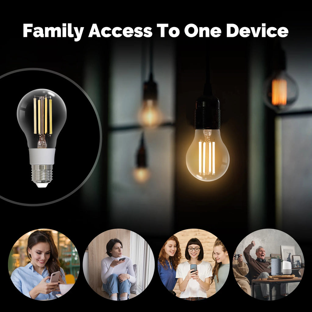 MOSE Tuya Matter WiFi Smart Filament Bulb E27 Energy Saving Light Dimmable APP Remote Control Alexa GoogleHome for Voice Control