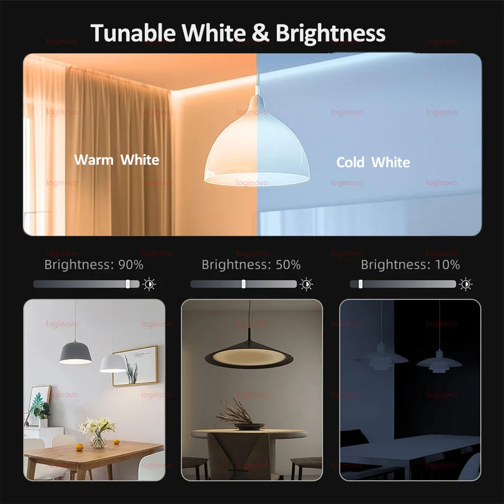Tuya Smart E27 LED Bulb 15W 20W 110V 220V Bluetooth/WiFi RGB Dimmable Light Bulbs Led Lamp For Alexa Google Home Smart Life App