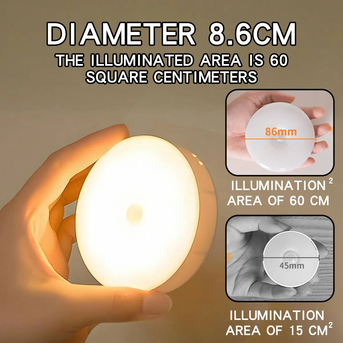 LED Night Light Smart Human Body Sensor with Digital Sensor Head Magnetic Suction Wireless-Use Eye Protect Night Lamp