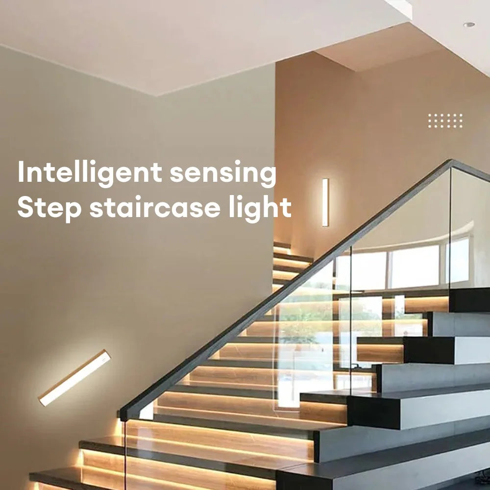 Motion Sensor Light Wireless Rechargeable LED Night Light Closet Cabinet Wardrobe Lamp Kitchen Staircase Backlight 10/20/30/50cm
