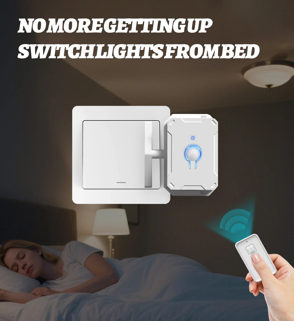 Light Switch Auxiliary Mechanical Arm Wireless Intelligent Switch Adhesive Type No Wiring Remote Control RF433MHz
