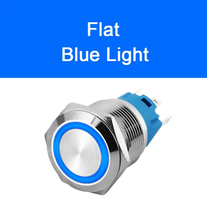 12mm 16mm 19mm 22mm metal push button on off switch power LED light Waterproof Flat circular button 3v 6v 12v 24v 110v 220v ip65