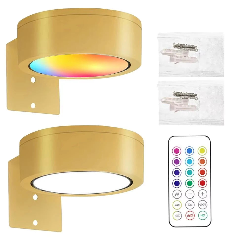 1/2PCS LED Wall Picture Light for Art Display Decor，Remote Control Painting Light with 13 Color Adjustable,AAA Battery Powered