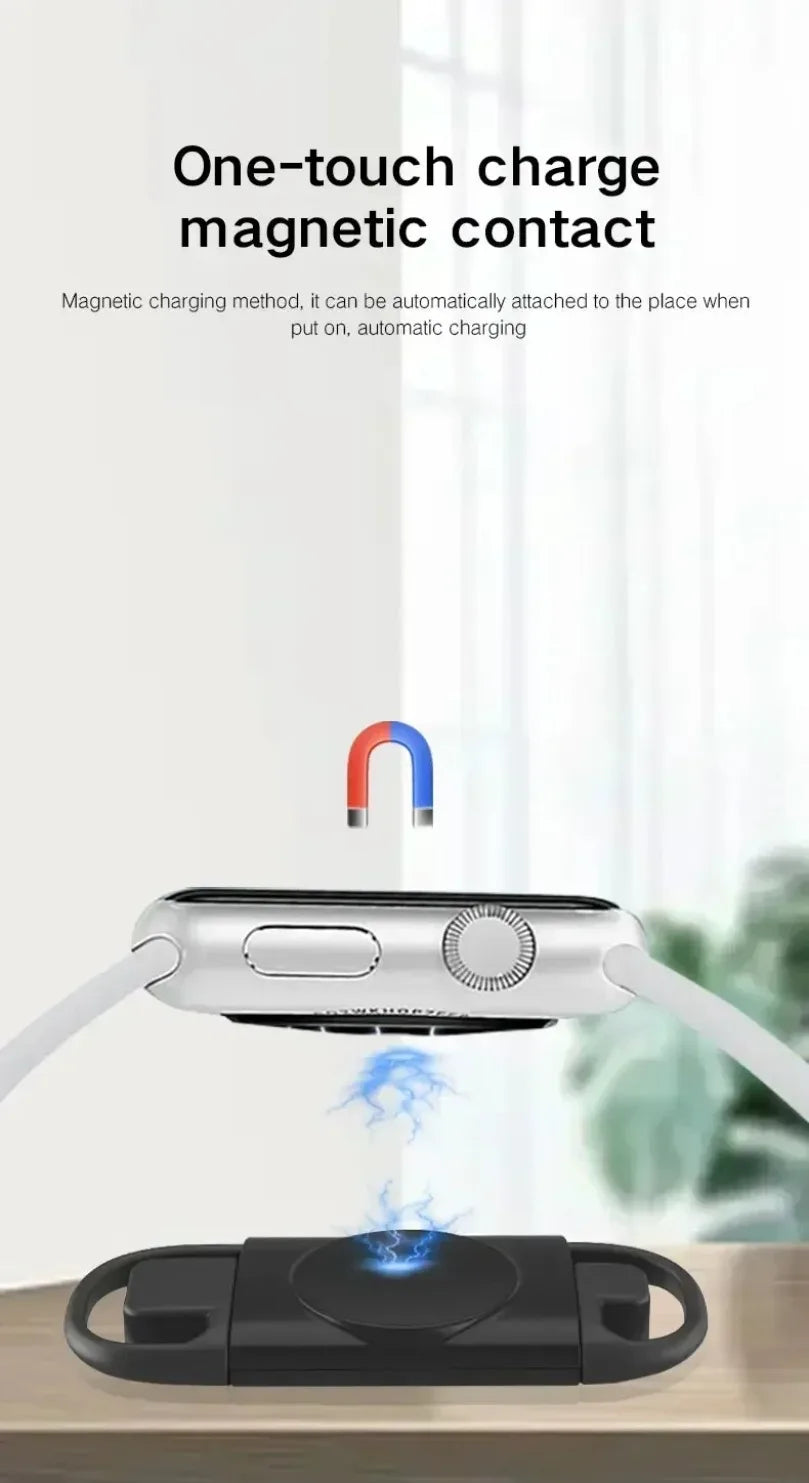 2 in 1 USB and Type C Ports Smart Watch Wireless Charger Pad For Apple Watch Series 11 10 9 8 7 6 5 4 3 SE Fast Charging Stand