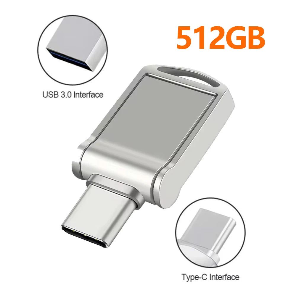Original OTG Pen Drive 512GB 256GB High Speed USB 3.0 Flash Drive Type C U Disk Memory Stick 128GB For Phone PC Storage Devices