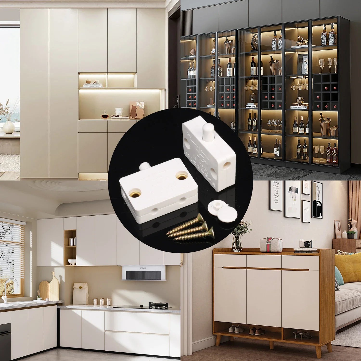 Wholesale Automatic Reset Cabinet Light Control Switch Wardrobe Closet Pantry White Black Normally Closed Lamp On Off Switch