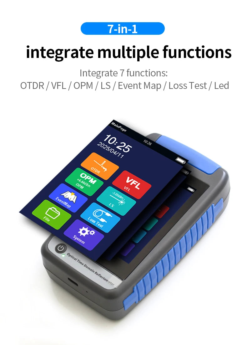 Mini Active OTDR Fiber Optic Tester Smart ODTR Optical Fiber Reflectometer Breakpoint Loss Living Test OPM VFL 1310 1550 1625nm
