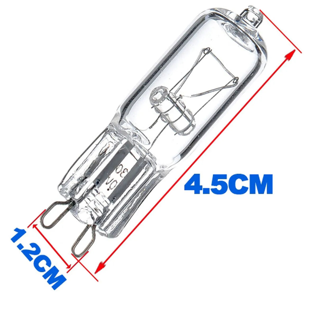 10pcs G9 AC 200-240V 25W 40W 60W Portable Warm Light Halogen Bulb Light Lamp 2700K Globe Capsule Clear Bulbs	2 Pin Base
