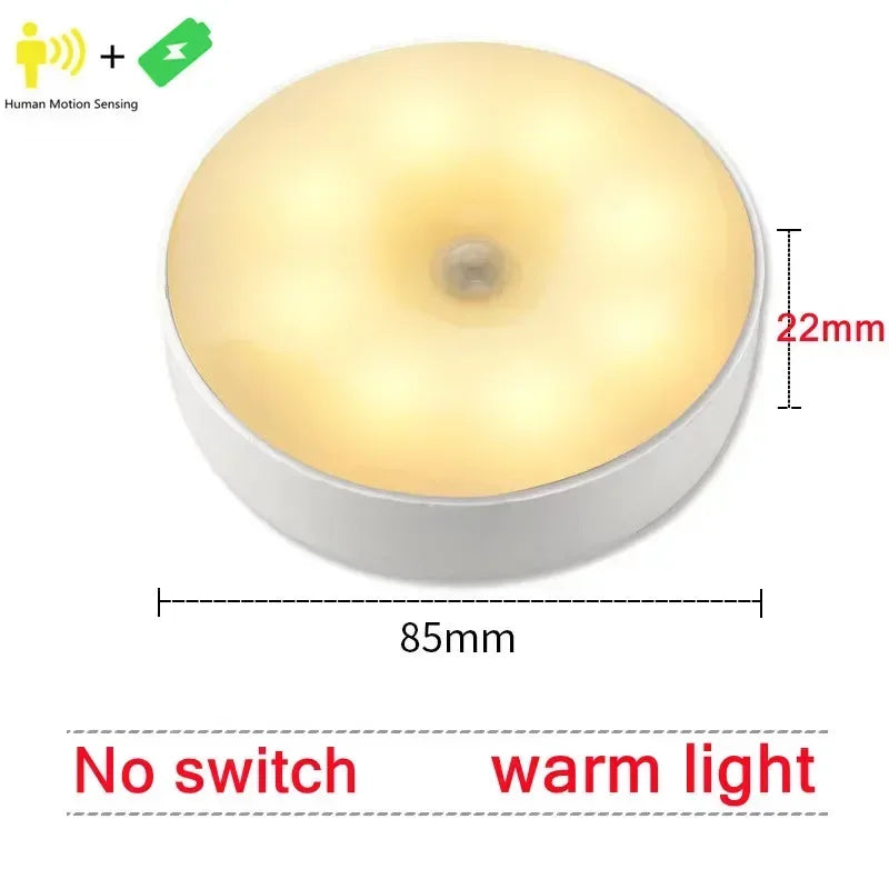 USB Charging Smart Sensor Lamp LED Human Body Induction Night Light Bedside Bedroom Home Corridor Lighting 8 LEDs Mini Wall Lamp