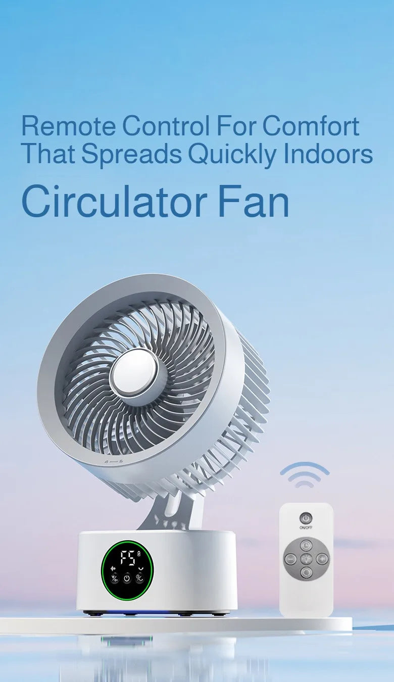 Smart Voice USB Fan Air Circulation Timer Fan Portable Night Light Function Fan, For Outdoor Travel And Student Dormitories