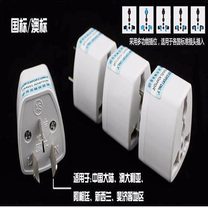 Australia Power Plug Universal 3Pin UK/US/EU to AU NZ AC Ground Adapter Travel Converter For Mobile Phone Household Appliances