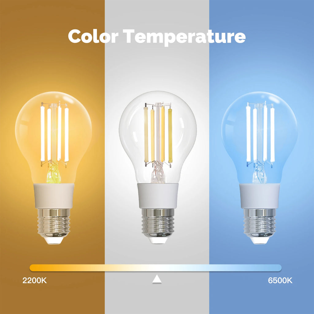 MOSE Tuya Matter WiFi Smart Filament Bulb E27 Energy Saving Light Dimmable APP Remote Control Alexa GoogleHome for Voice Control