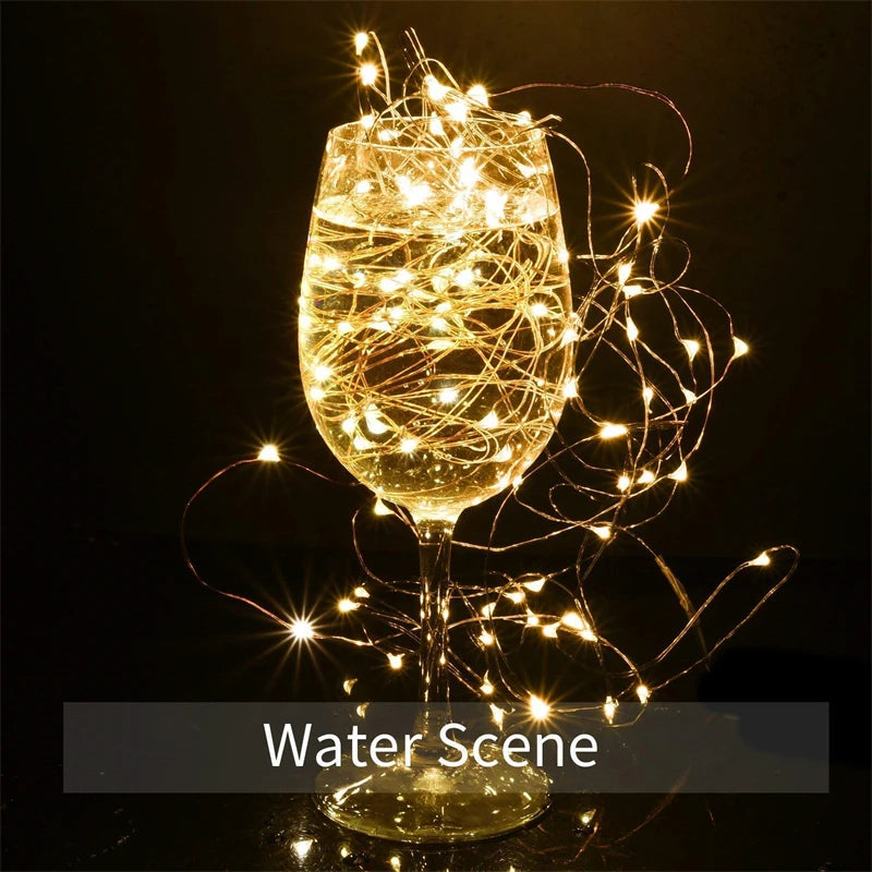 102M/52M/32m/22m/11m/7m Solar LED Light Outdoor Festoon Waterproof Garland String Lights Street Garland for Wedding Party Decor