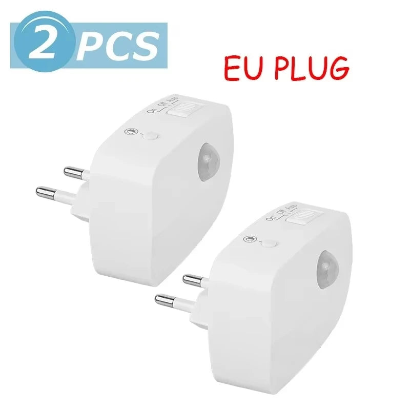Mini LED Night Light PIR Motion Sensor Lamp 3 Modes Night Lamp Bedroom Bedside Lights EU Plug For Closet Corridor Bathroom