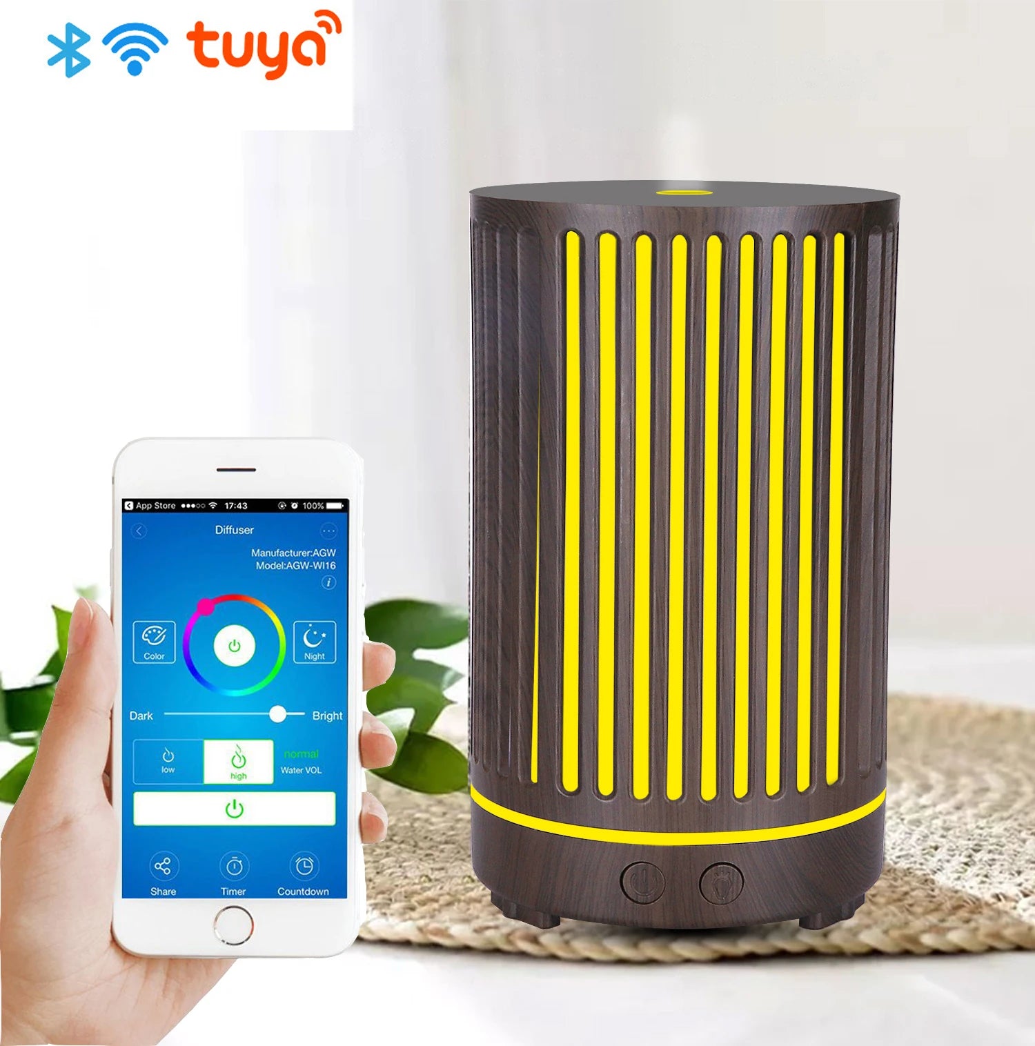 WiFi Smart 550ML Electric Aroma Diffuser Essential Oil Diffuser Air Humidifier Ultrasonic Remote Control Mist Maker Home