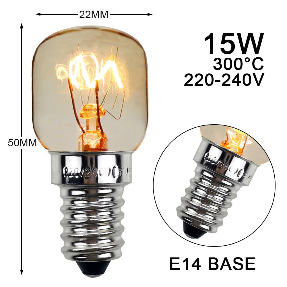 CE14 Small Bulb 25W Aromatherapy Bulb Oven Bulb Heat-resistant Material Salt Crystal Lamp For Professional Kitchens Lighting