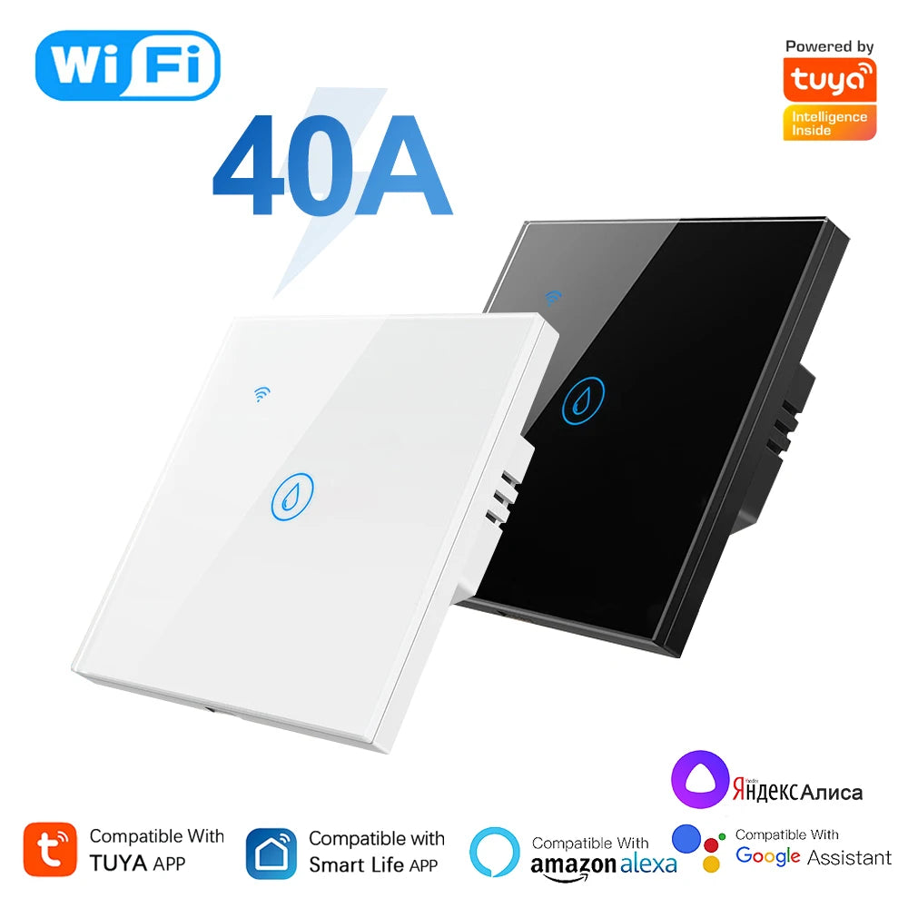 Tuya 40A Smart Water Heater Boiler Switch WiFi Air Conditioner Controller APP Remote Timing Works With Alexa Alice Google Home