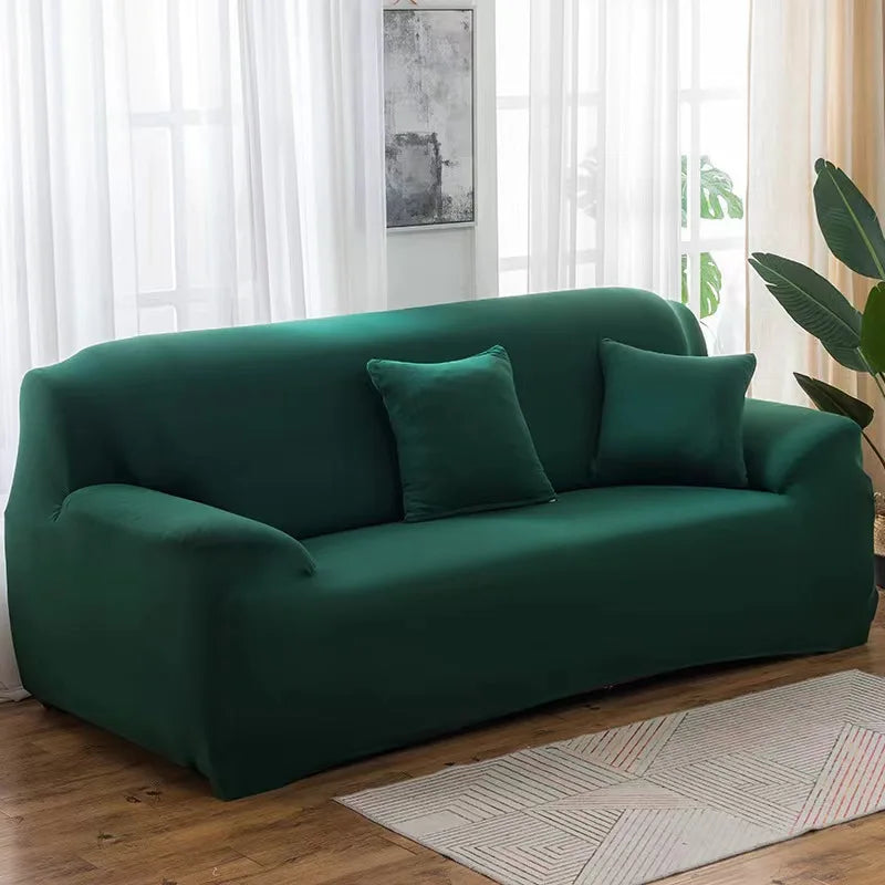 Solid Color 1/2/3/4 Seat Sofa Cover Stretch Milk Silk Fabric Couch Covers for Living Room Sectional Corner Settee Slipcovers 1PC