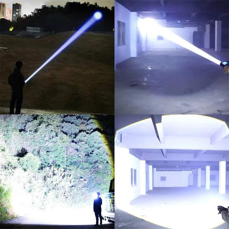 High Strong Power LED Flashlights USB Rechargeable Magnetic Tactical Torch With COB Side Light Camping Fishing Zoom Lantern