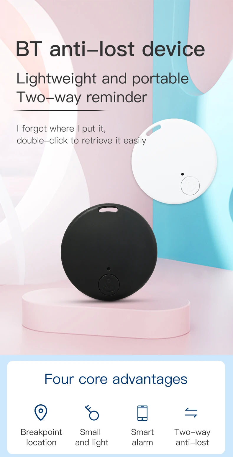 Mini GPS Tracker Device Anti-Lost Reminder For Pet Kids Bag Key Wallet Smart Bluetooth Connected Android App Locator Accessories