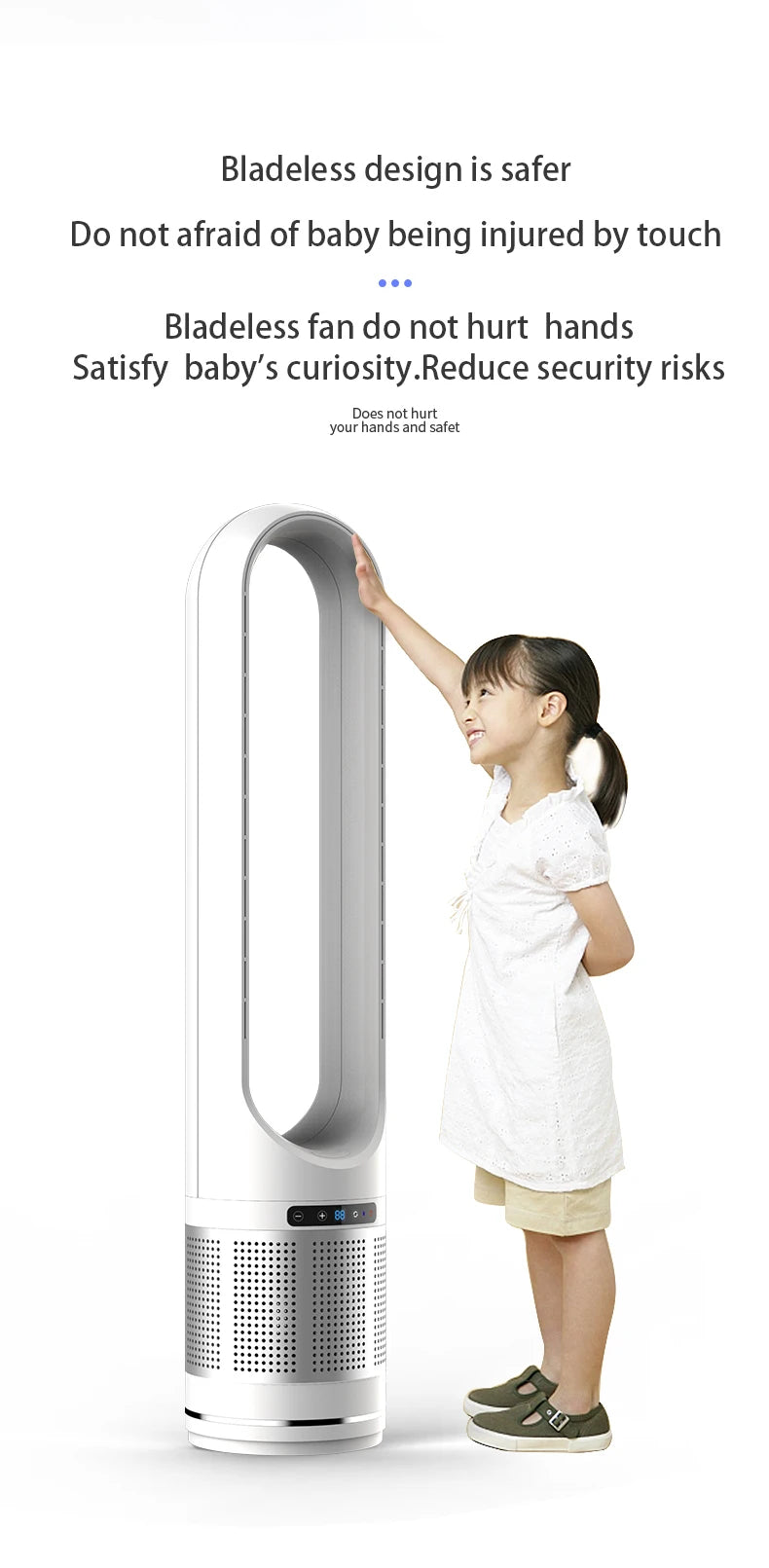 Smart Interior Modern and Luxurious Design 20W Electric air Cooling Bladeless Fan 8 Speeds