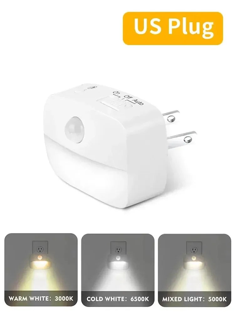 1/2/4pcs LED Night Light US EU Plug in Motion Sensor Light 220V 110V Wall Lamp for Home Hallway Stair Kitchen Bedroom Night Lamp