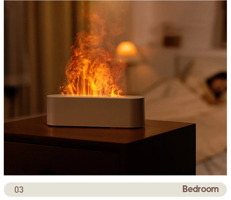 Simulation Colorful Flame Aroma Diffuser Air Humidifier Aromatherapy Essential Oil Timing Ultrasonic Cool Mist Maker Fogger