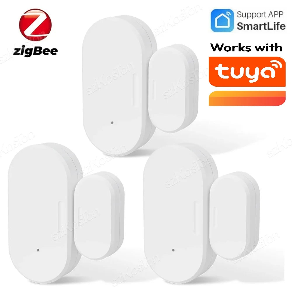 Tuya ZigBee Smart Door Window Sensor Door Open Closed Detectors Smart Home Security Protection Alarm System for Alexa Google