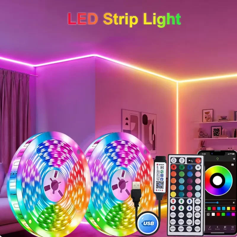 Led Lights for Room Music Sync RGB 5080 Led Strip Lights 10m 20m Flexible Ribbon for Room Bedroom Decor TV Backlights