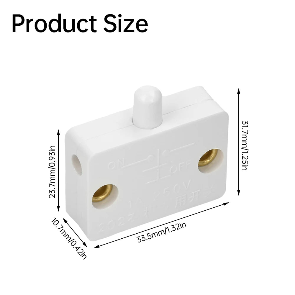 1/3PCS AC 250V Push Switches Door Switches Auto Switche Closet Light Switche Cabinet Door Switche Automatic Reset Push Switches