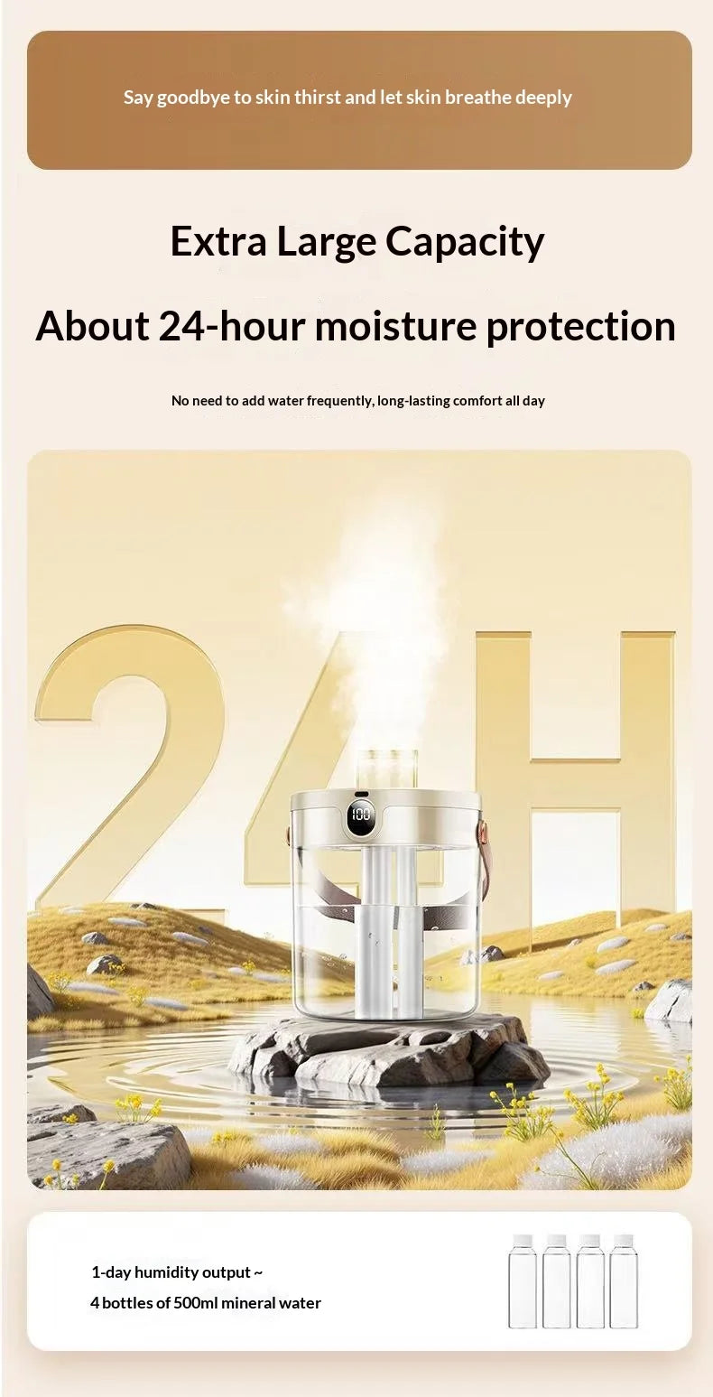 Smart 3 Spray Humidifier Digital Display Silent Large Volume Air Purifier Night Light Portable Desktop Home Bedroom Humidifier