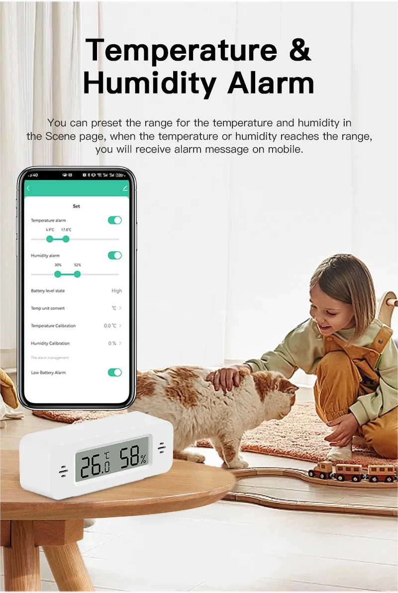 Tuya Zigbee WiFi Mini Temp & Humi Sensor Smart Home Thermometer Hygrometer APP Remote Works with Google Home Alexa Yandex