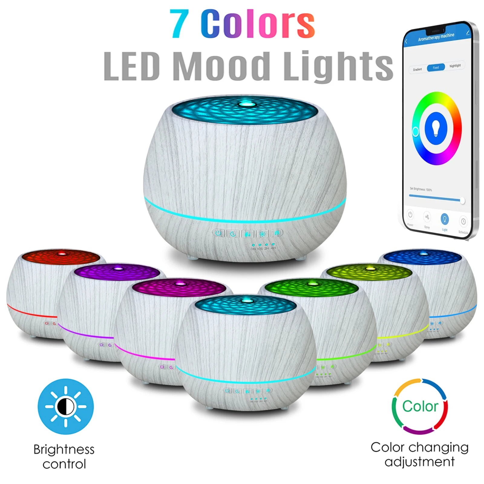 WiFi Smart 550ML Electric Aroma Diffuser Essential Oil Diffuser Air Humidifier Ultrasonic Remote Control Mist Maker Home