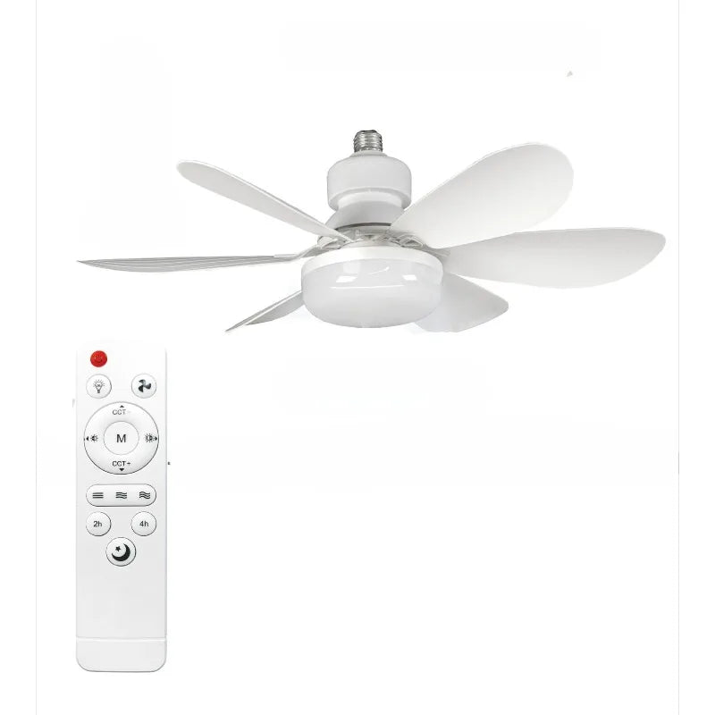 40W E27 LED Ceiling Fan Light Dimmable Color Temperature Modern Ceiling Mount Remote Control Smart Fan Lamp Home Bedroom Decor