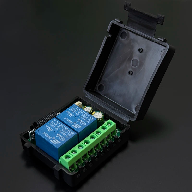 433MHz RF Wireless Remote Control Switch 6-30V 85-250V 2CH Relay Receiver For Door Electromagnetic lock Motors Lighting DIY etc