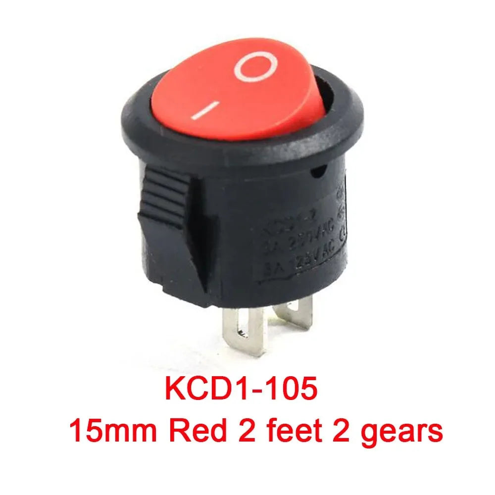 5/10pc ON/OFF Switch Red White Round Rocker Toggle Switch Plastic Push Button Switch Small power boat type switch