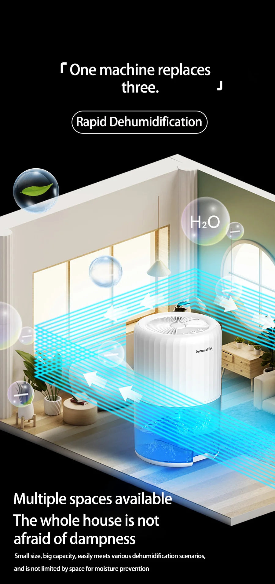 NEW Dehumidifier household intelligent dehumidifier indoor moisture absorption silent small air dryer dehumidifier