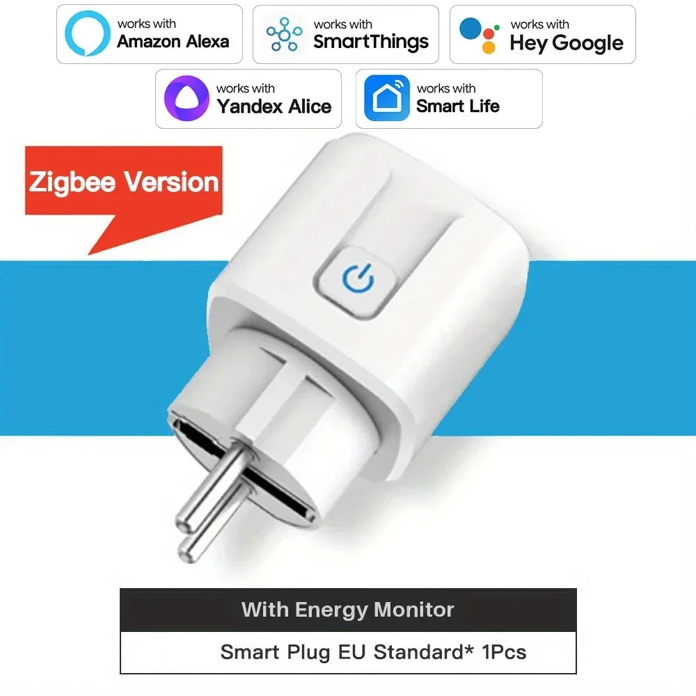 TNCE Tuya Smart Plug WiFi/Zigbee3.0 Socket 16A/20A Power Monitoring Timing Smart Life APP Remote Control Voice Contr Alexa