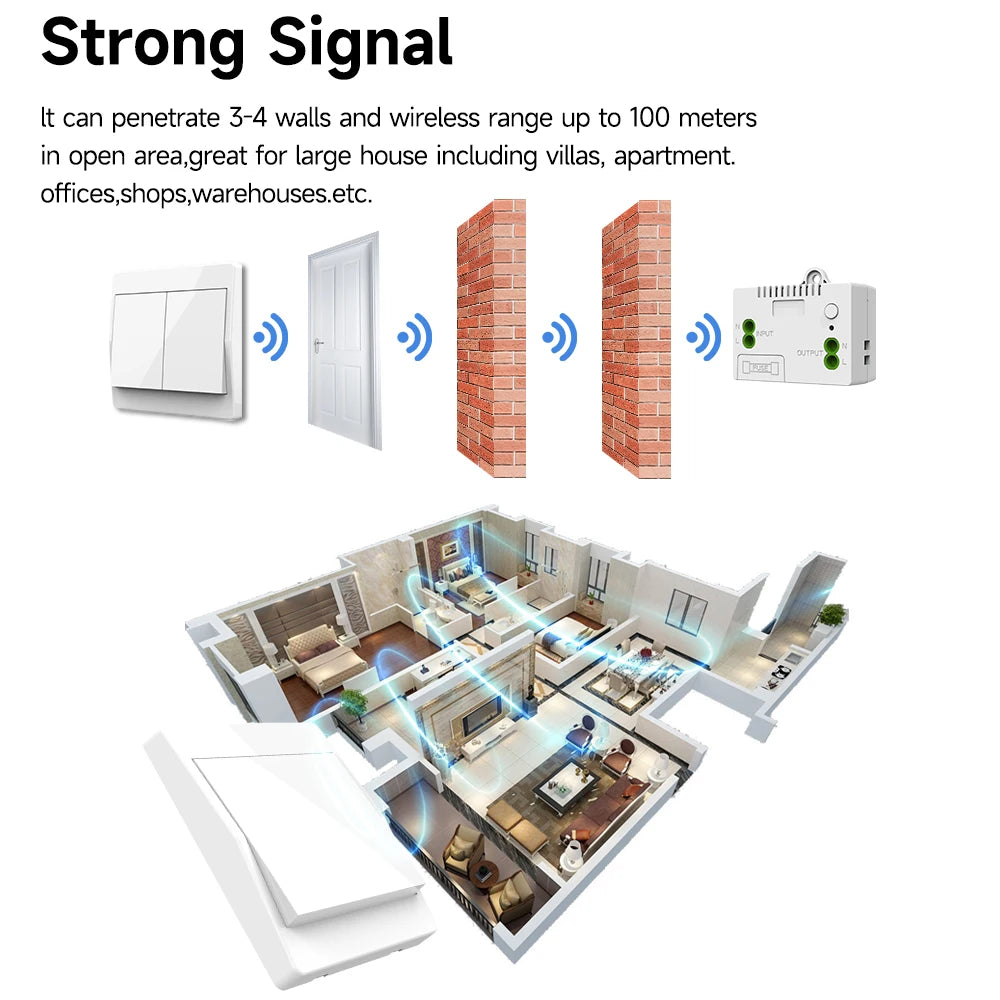 Self-Power Generation Wireless Switch IP44 Waterproof no battery household remote control Push button Wall Light switch
