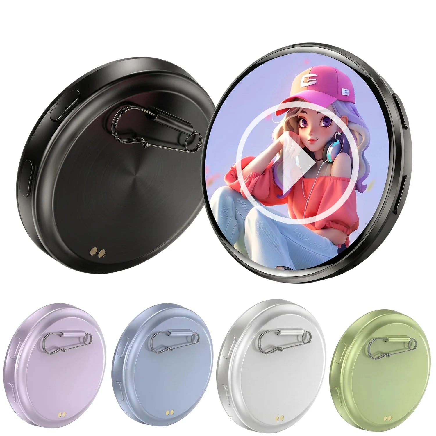 DIY Electronic Badge JPG GIF Video Dynamic Display Badge Anime Digital Display Badge Phone APP User-defined Picture Badge