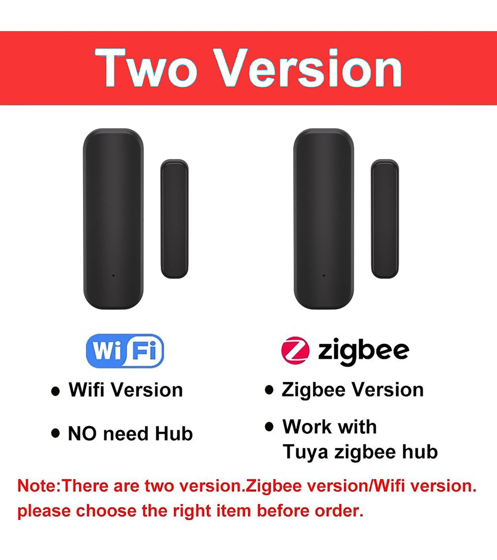 WiFi or Zigbee Door Sensor Tuya Smart Home Security Door Open Alert Sensor Window SensorAlarm System Voice Control