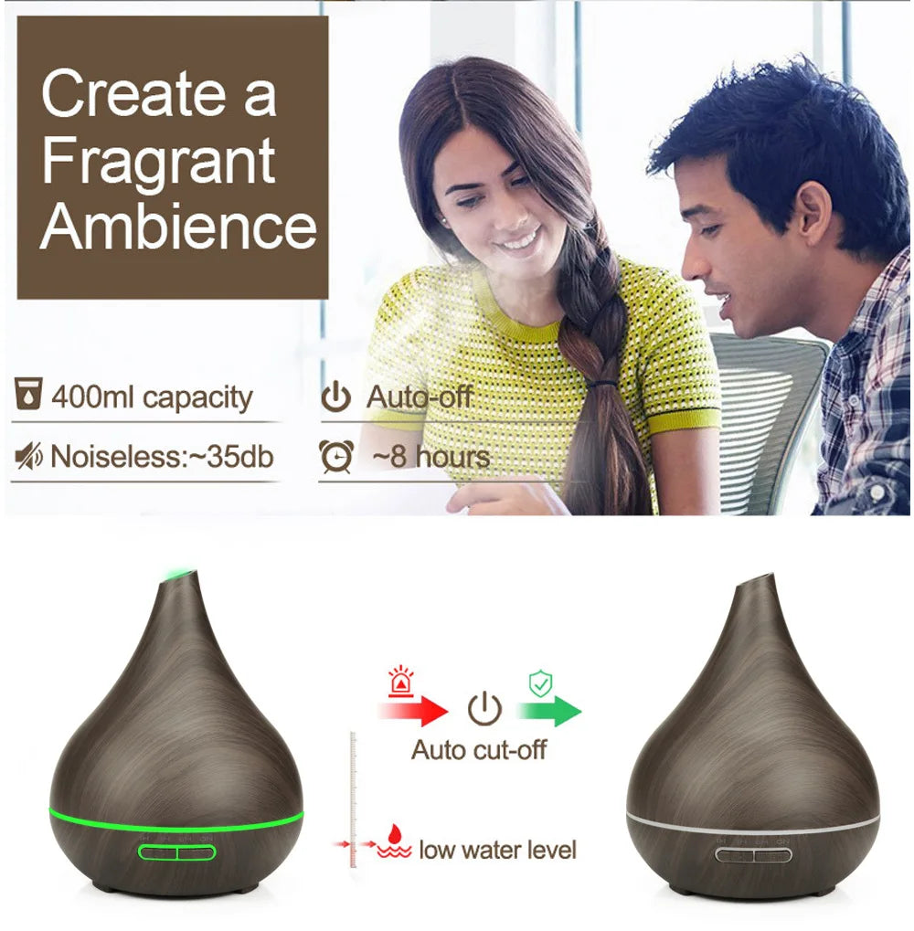 Smart WiFi Wooden Essential Oil Diffuser Air Humidifier Voice Control Humificador For Bedroom Home Plants Support HomeKit