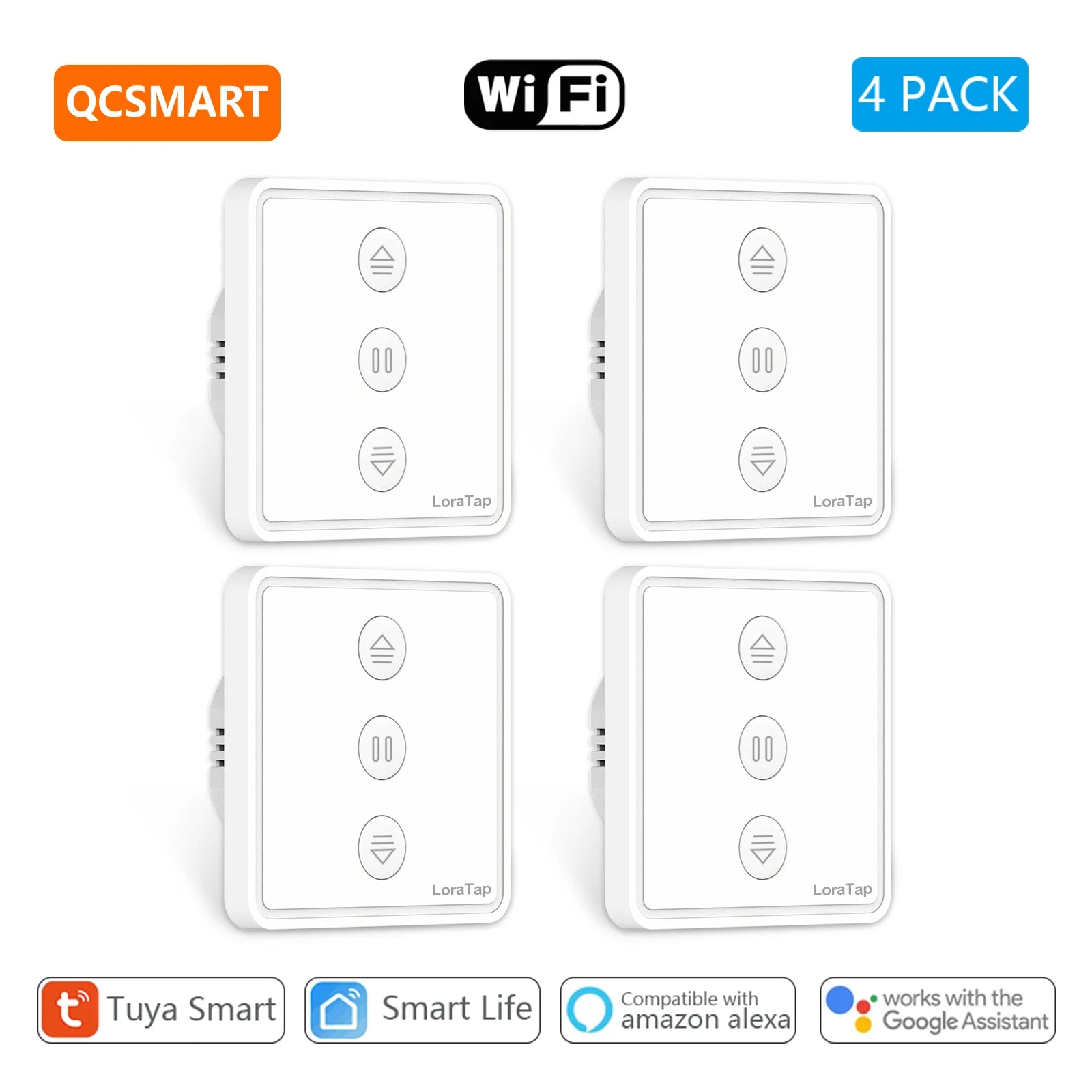 LoraTap Tuya Smart Life Curtain Electric Blinds Pushbutton Switch Percentage Control House domotica Home Assistant Alexa