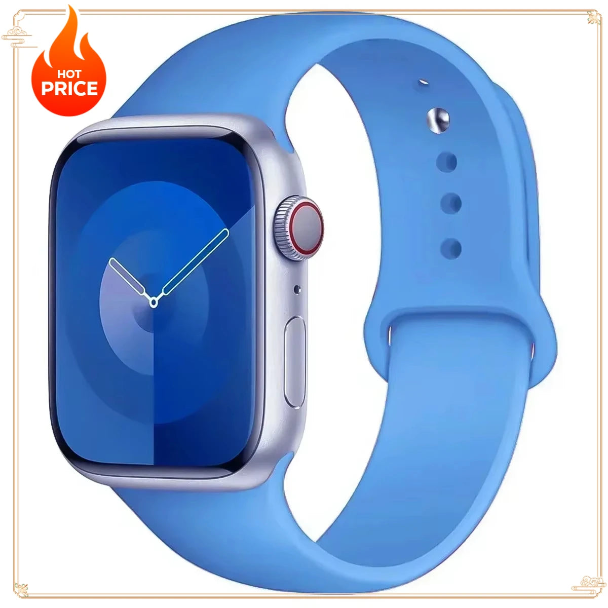 Original Silicone Strap for Apple Watch Band 38/40/41/42/44/45/46MM 49mm Bracelet for Iwatch Serie 10 9 7 4 5 6 8 SE Ultra 2 3