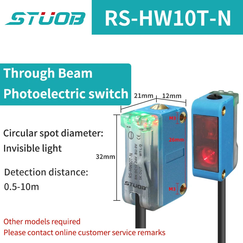 Background Suppression Infrared Photoelectric Sensor，Diffuse reflection, reflected light, lens reflection，30cm-2M，NO and NC，NPN