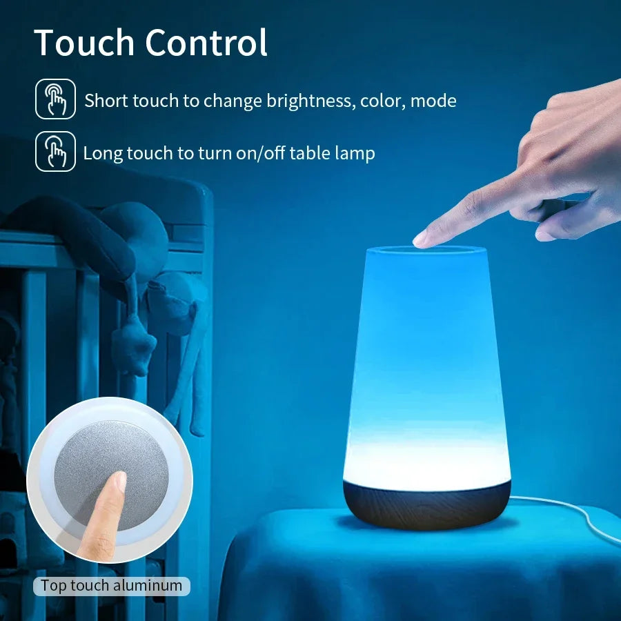 TUYA WiFi Night Light LED Smart Touch Bedside Lamp USB Charging Table Lamp Dimming Night Lamp Room Decor Lamp  Alexa Google Home