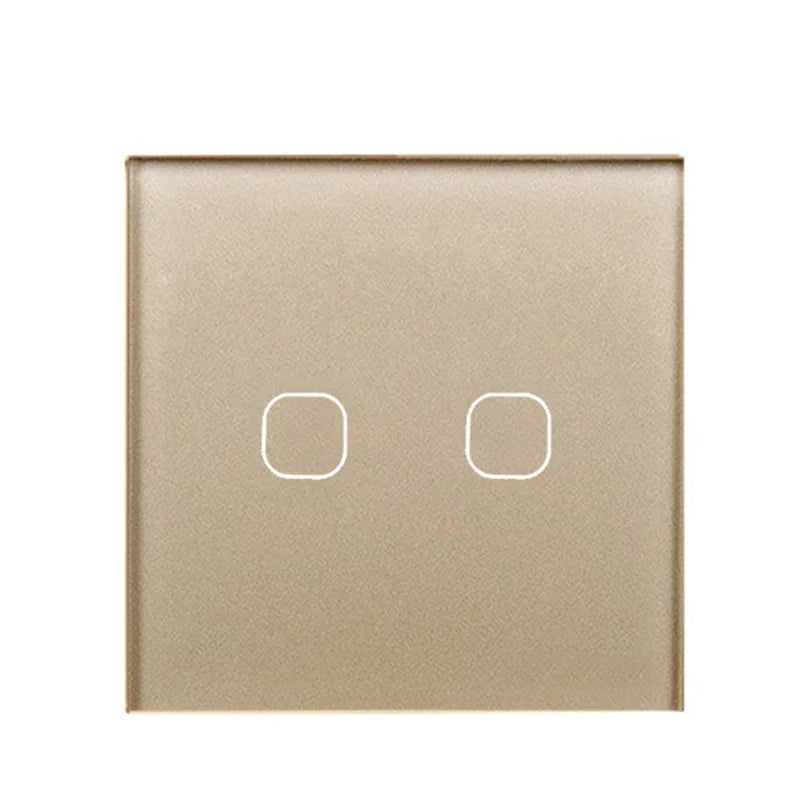 Touch Switch EU/UK Standard White Crystal Glass Panel Touch Switch, AC220V,1 Gang 1 Way, EU Light Wall Touch Screen Switch
